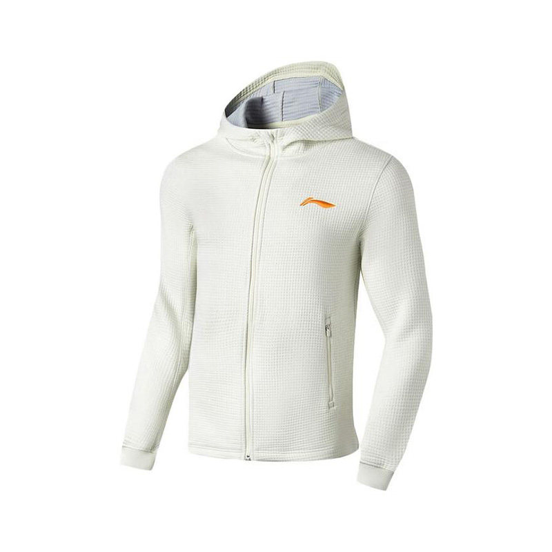 李宁卫衣男春跑训系列时尚舒适透气常规休闲开衫连帽卫衣AWDT171