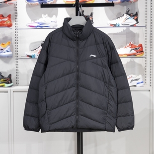 李宁男子羽绒服2024冬季 健身系列90%鸭绒保暖短外套AYMU563 新款