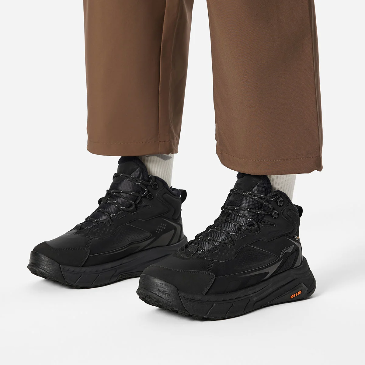 李宁星途2男子潮流中帮休闲鞋2025冬季新品加绒保暖运动鞋AGLV079