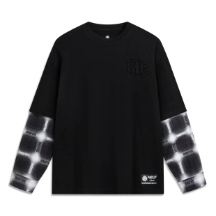 圆领上衣套头衫 百搭休闲棉长袖 AHSV755 新款 李宁运动T恤男2025冬季