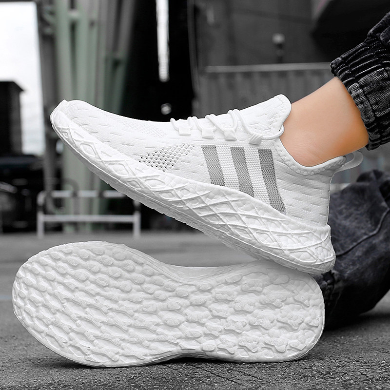 踩屎感夏季男女透气网面休闲运动鞋情侣大码爆米花底个性慢跑鞋