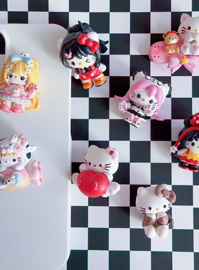 PU公仔HelloKitty凯蒂猫奶油胶手机壳装饰摆件diy串珠手机链配件