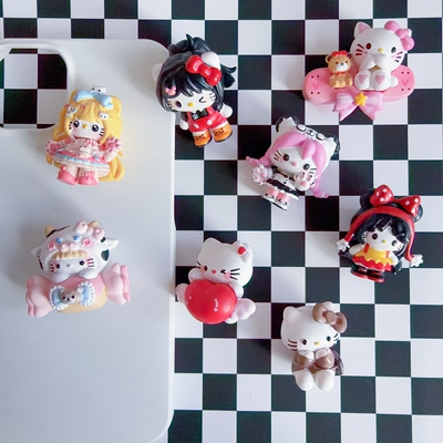 PU公仔HelloKitty凯蒂猫奶油胶手机壳装饰摆件diy串珠手机链配件