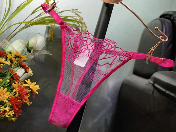 奢华细带蕾丝内裤女新款2025爆款低腰纯欲少女丁字裤透明刺绣T裤