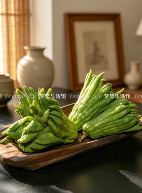 侘寂风木质佛手柑托盘原木摆放盘