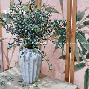 尤加利果专用花瓶贵妃瓶北欧风复古客厅插花干花水培鲜花摆件陶瓷