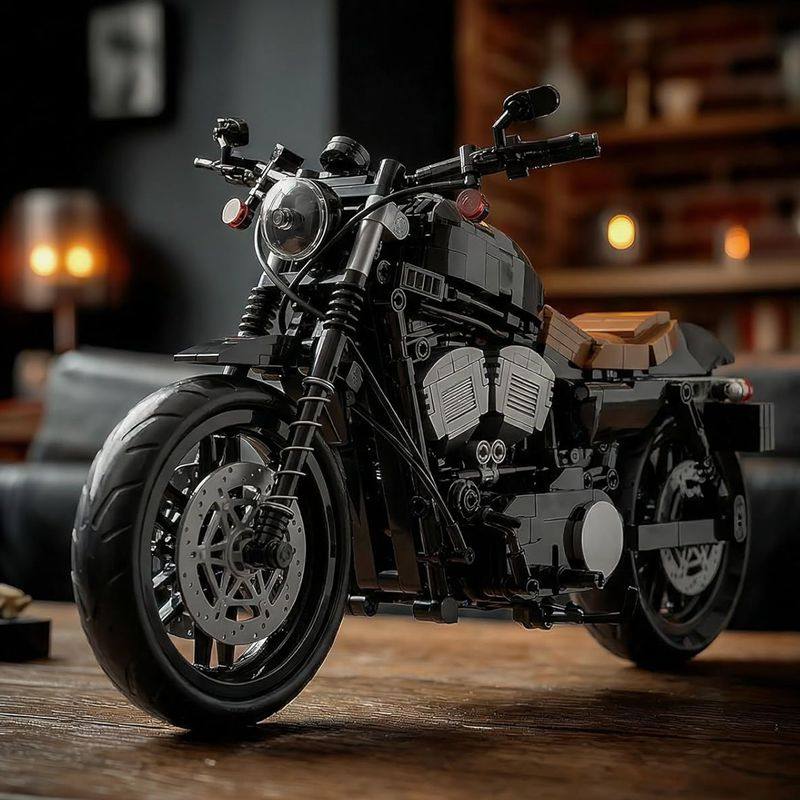 Nifeliz Iron 83 经典巡航摩托车模型组装积木套装 拼装收藏展示