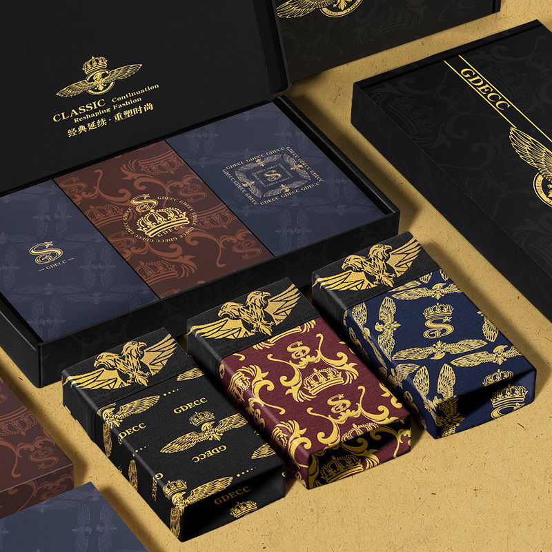 GDECC男士平角内裤个性印花透气舒适磁石养护四角短裤金鹰礼盒装