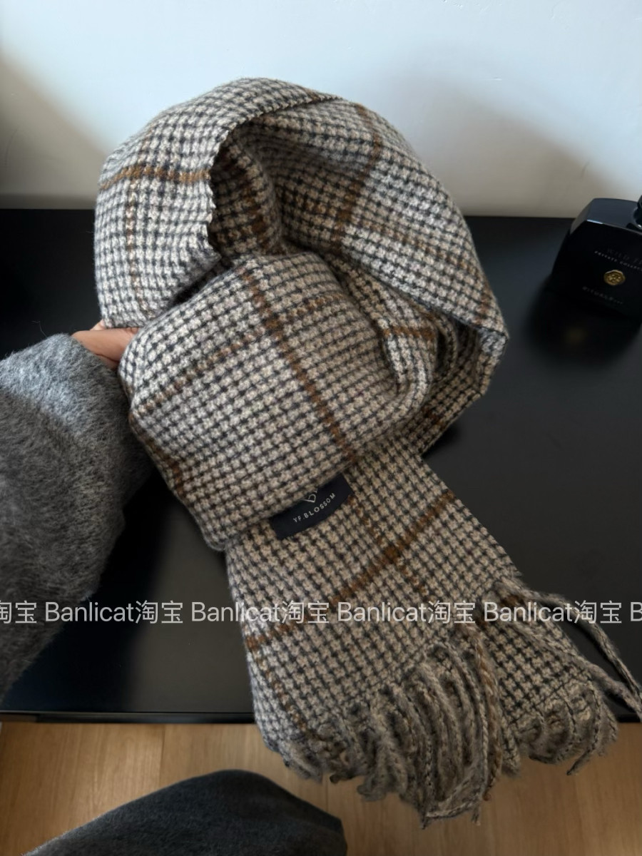 Banlicat 2024韩版新气质格子围巾男女冬季保暖围脖保暖披肩两用
