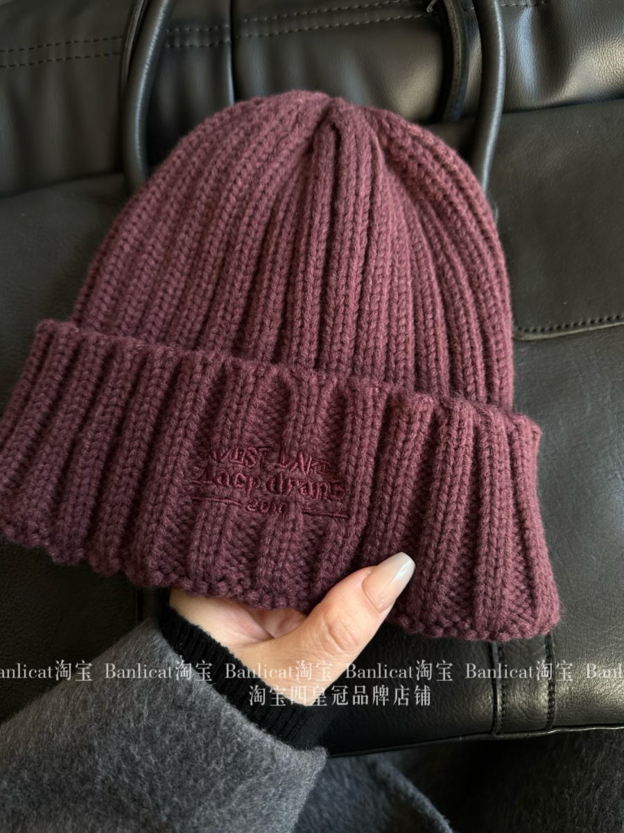 BanliCat酱紫毛线帽子女显白秋冬保暖大头围冷帽男加厚护耳显脸小