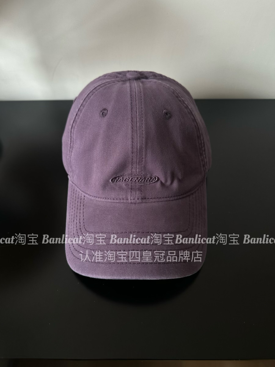 BanliCat 韩版软顶显白紫色字母棒球帽女纯棉春夏新款百搭鸭舌帽