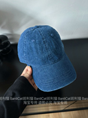 BanliCat 2024新品 纯色帽子女深蓝色牛仔棒球帽水洗软顶鸭舌帽男