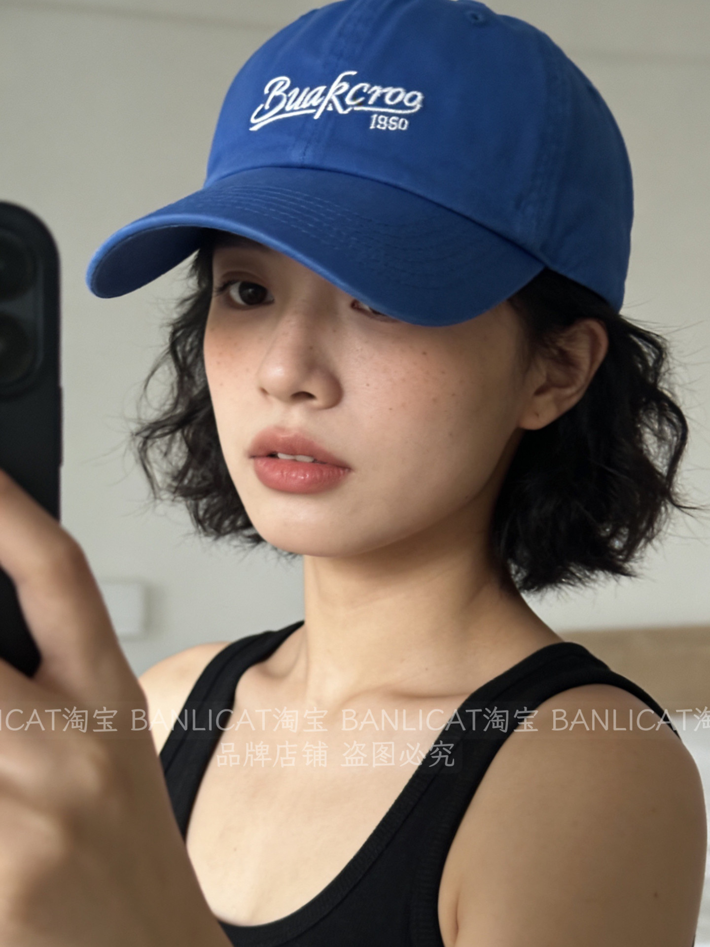 懂出片小蓝帽 2026新韩系刺绣字母棒球帽子女显脸小大头围鸭舌帽