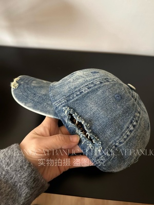 2026新品 美式复古街头潮搭 破洞字母设计棒球帽子男女个性鸭舌帽