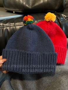 BanliCat 圣诞氛围感毛球针织毛线帽子男女韩版秋冬保暖护耳冷帽