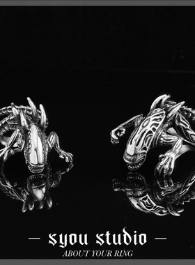 Syou中性钛钢朋克摇滚小众戒指