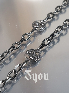 Syou男女通用钛钢朋克项链