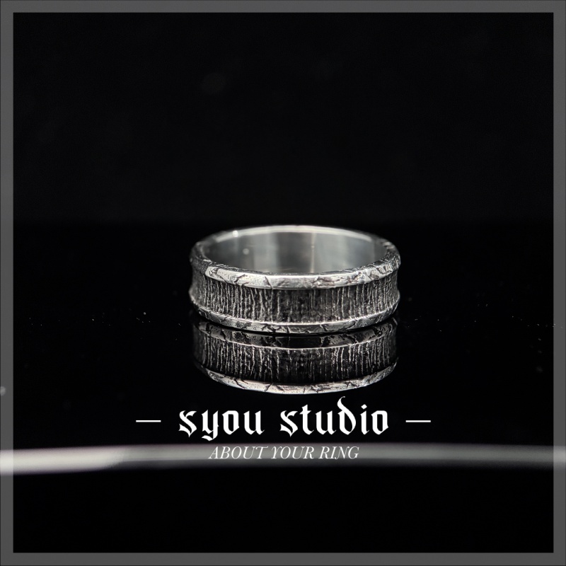 Syou中性钛钢复古小众戒指