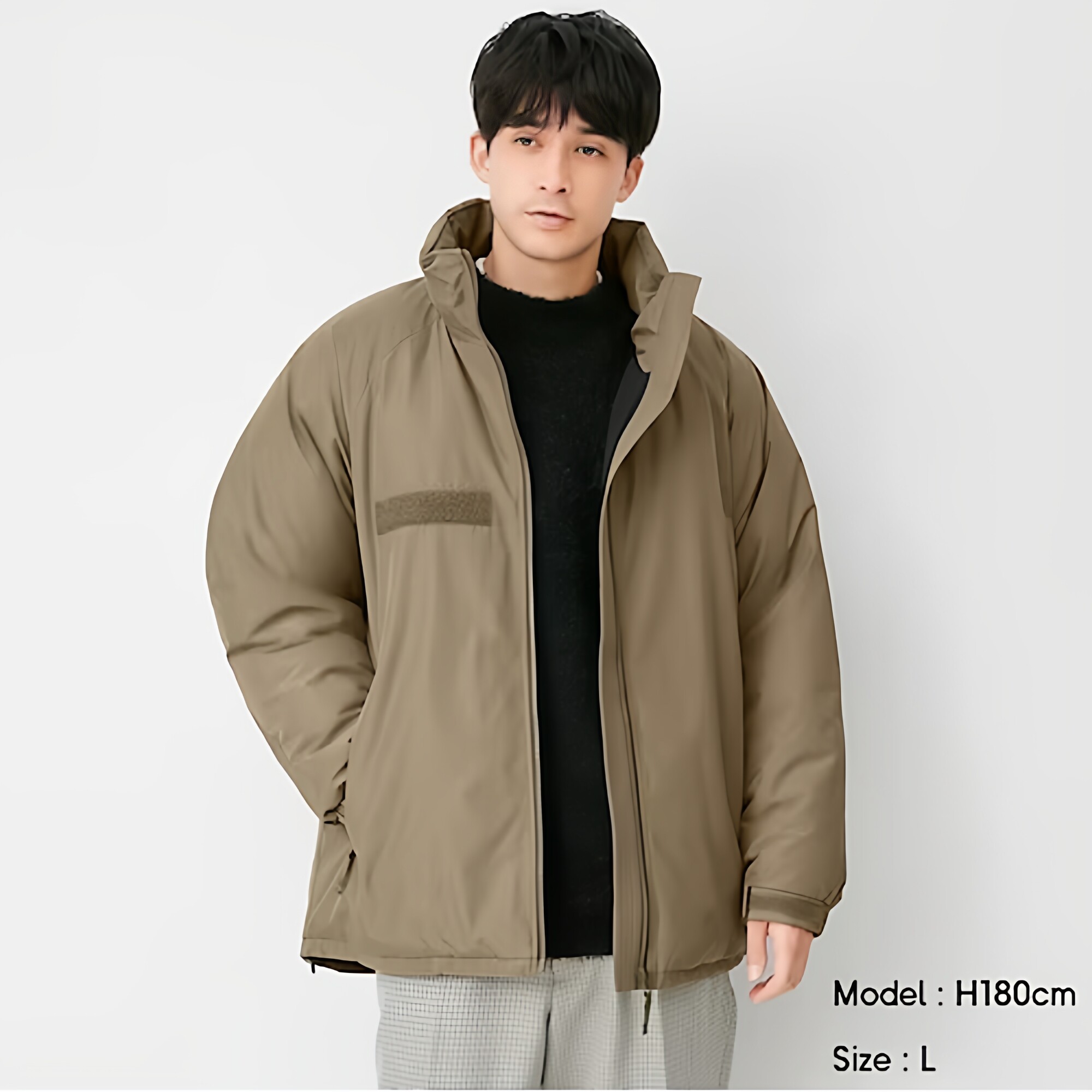 GU极优男装HEAT PADDED宽松夹层茄克时尚棉服夹克外套男潮329181