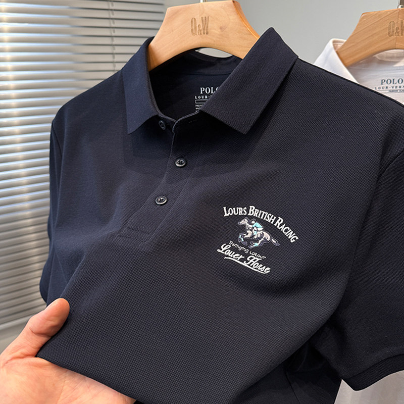 品牌刺绣保罗polo衫男短袖夏季运动休闲纯棉t恤男半袖上衣服翻领