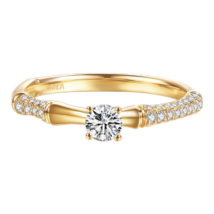 VENTIGA/梵蒂加18K黄金钻石戒指 求婚钻戒情侣戒配镶钻石女款