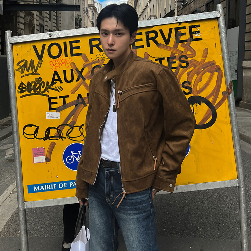 秋冬品质帅气男士机皮绒夹克韩版宽松休闲外套潮FC711-P110,男装夹克,四季星座713