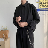 秋季帅气质垂感纯色长袖衬衫男韩版学生潮流衬衣FC168-P45，男装衬衫，四季星座713