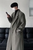 秋冬高级感帅气加厚毛呢大衣男韩版宽松ins风衣外套潮FK511-P135，男装毛呢大衣，四季星座713