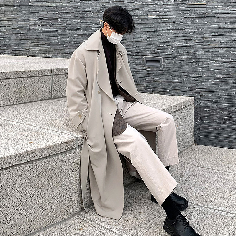 秋冬季气质男士风衣韩版宽松中长款潮外套FC265-P130，男装风衣，四季星座713