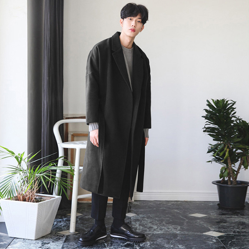 冬季简约加厚毛呢大衣男韩版中长款潮流外套F,男装毛呢大衣,四季星座713