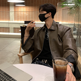 秋冬季ulzzang机车皮衣男韩版宽松皮夹克休闲潮外套FK817-P125，男装皮衣，四季星座713