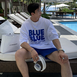 夏季夏威夷字母短袖T恤男韩版落肩宽松海边休闲打底衫CT16-P30，男装T恤，四季星座713