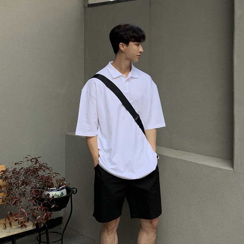 夏季帅气纯棉短袖polo衫男韩版宽松落肩保罗衫休闲T恤CT17-P45，男装Polo衫，四季星座713