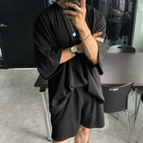 夏季ulzzang垂感两件套运动短袖T恤套装男韩版体恤短裤潮CT88-P75，男装T恤，四季星座713