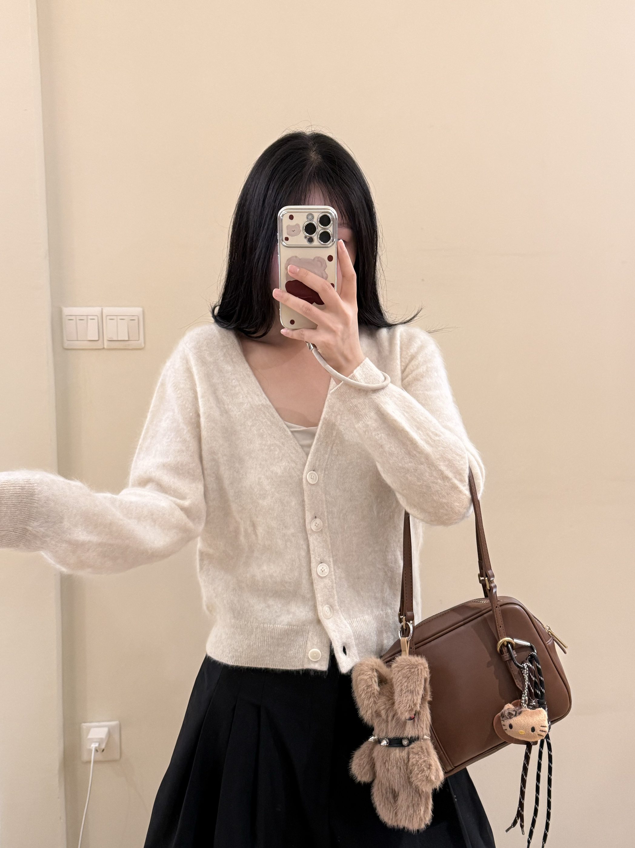 YXC/逆天肤感纯山羊绒软糯宽松高级零束缚轻薄打底毛针织开衫女潮