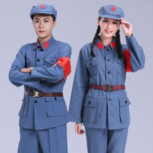 纯棉红军演出服成人男女八路军衣服新四军抗战服长征红歌合唱服装