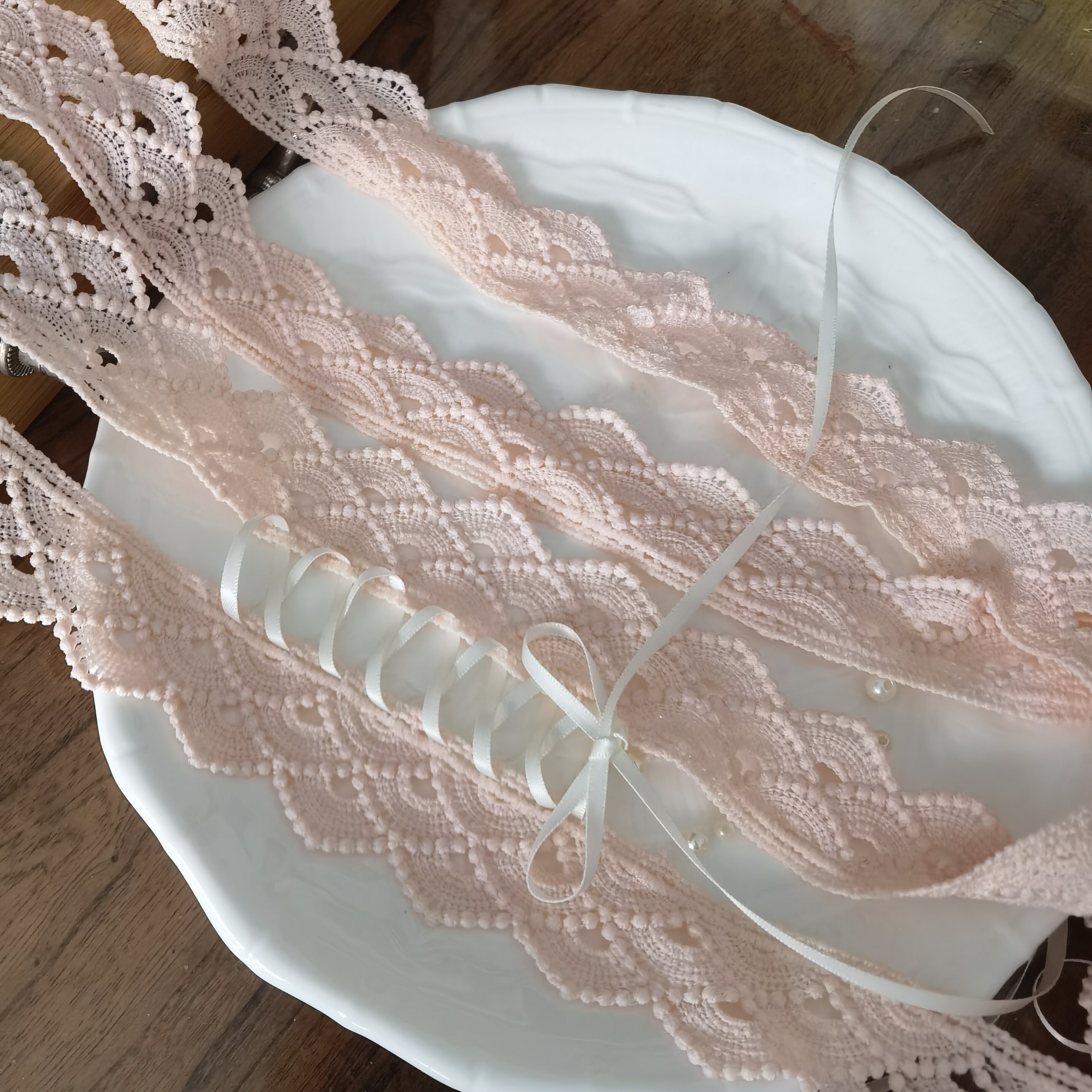 粉色牛奶蕾丝花边diy手工古风服装头饰娃衣汉服旗袍服装辅料配饰