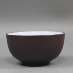 紫砂杯纯全手工原矿紫泥白釉小口杯品茗杯功夫茶杯普洱茶杯普洱杯