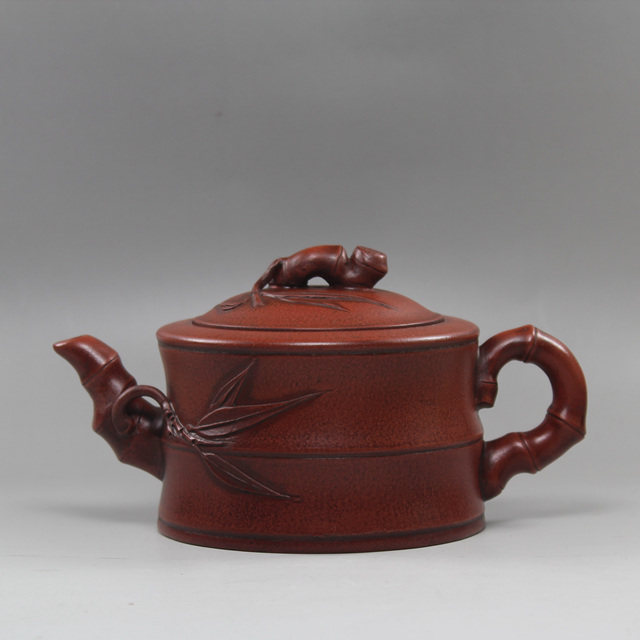 紫砂壶宜兴正品全手工特价仿古仿老清水泥仿品周桂珍制竹段壶茶壶