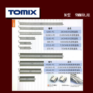 火车女侠模型N型日本TOMIX水泥枕直轨S280/S140/S158/S99/S70散装