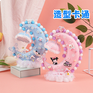 云间新月儿童女孩diy奶油胶月亮小夜灯材料包手工制作LED台灯玩具