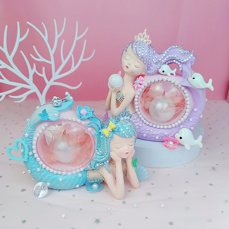 儿童女孩手工diy美人鱼灯笔筒公主泡泡贝壳小夜灯粘贴材料包玩具,玩具/童车/益智/积木/模型,手工创意粘贴类,淘宝优惠券,粉丝福利购,淘宝优惠卷