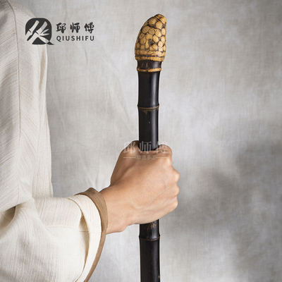 天然紫竹手杖老人拐杖登山杖礼物
