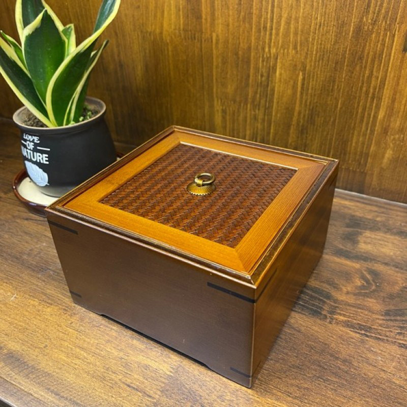 楠竹绣盒竹制茶盒复古收纳盒