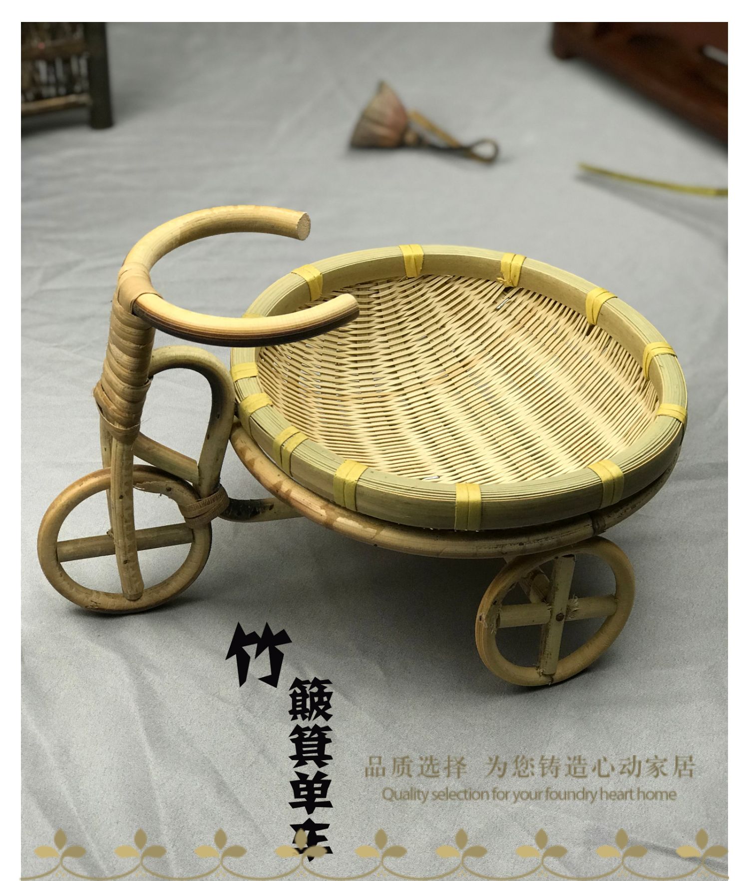 竹编工艺品摆件迷你竹制单车竹饰品客厅创意小摆件竹编花盆田园风在类目 特色手工艺, 地区民间特色手工艺, 竹编/竹雕中 - 来自Buy2taobao.com提供专业的淘宝代购服务