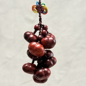 邱师傅竹木紫檀木雕小柿子事事如意挂件实木雕刻家居装饰工艺品