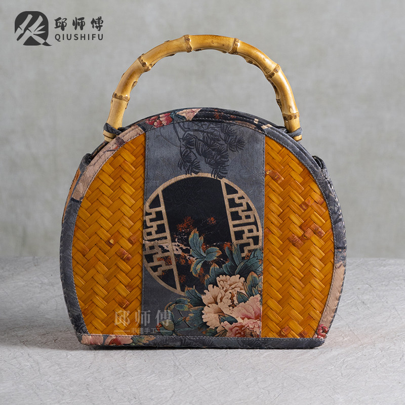 竹编包手提包民族风汉服编织包