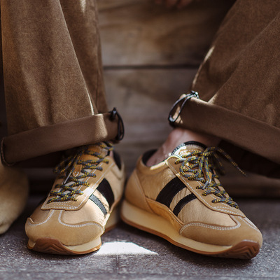 马登秋冬新款慢跑潮鞋男休闲运动德训鞋透气低帮百搭复古阿甘鞋