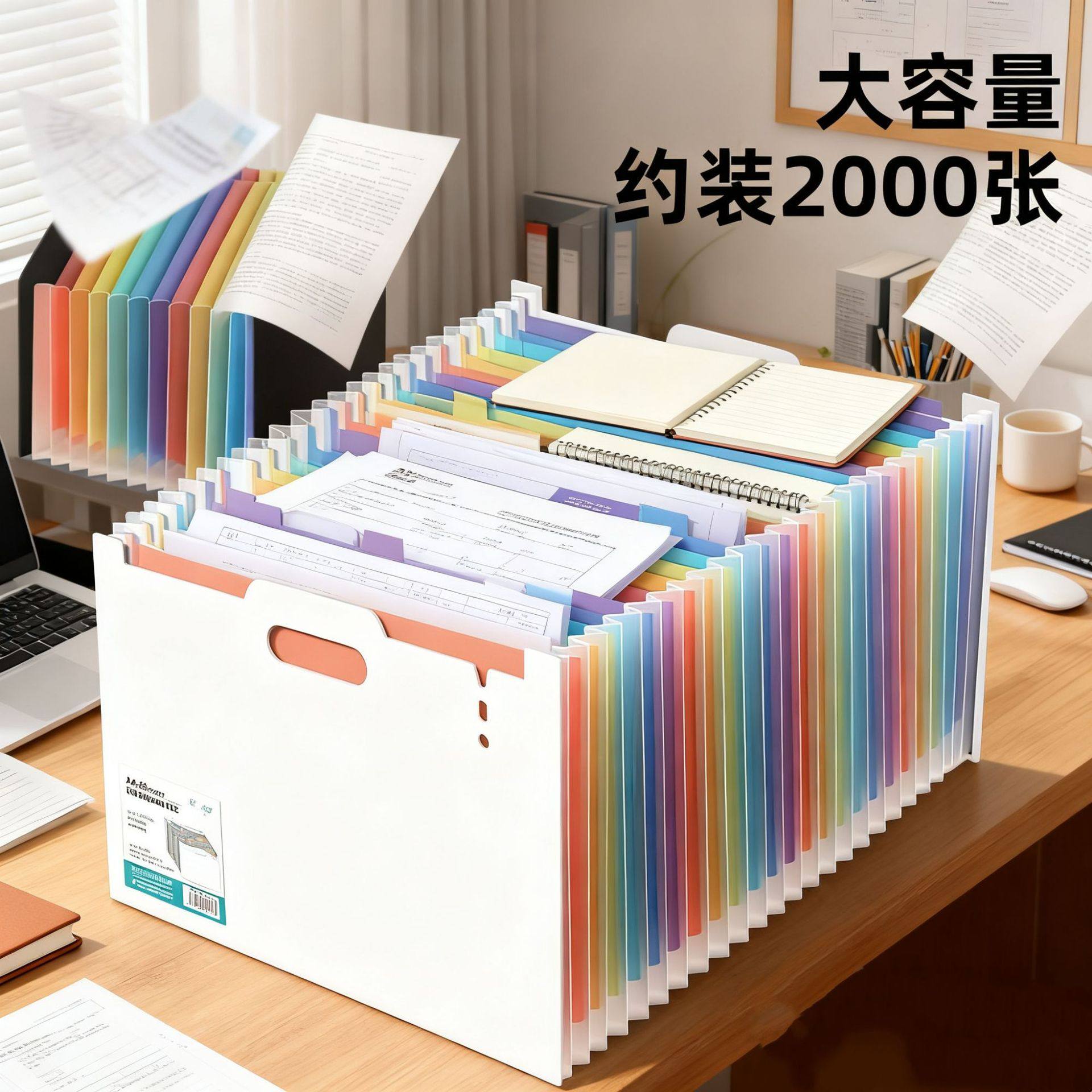 彩虹文件收纳盒风琴包办公桌面A4资料收纳包试卷多层大容量文件夹,文具电教/文化用品/商务用品,风琴包/事务包,淘宝优惠券,粉丝福利购,淘宝优惠卷