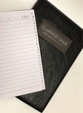 明兴盛18170B5会议记录本26字母分类A5皮抄本25170学生记事笔记本